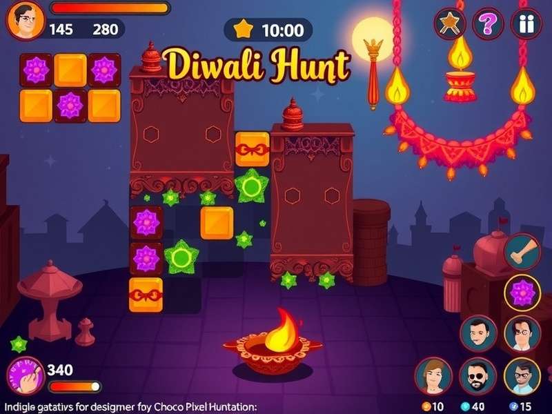 Choco Pixel Hunt gameplay screenshot showing pixel art graphics